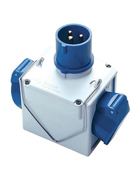 ADATTATORE DOPPIO SPINA BLU-PRESA BLU FME 2P+T 16A IP44