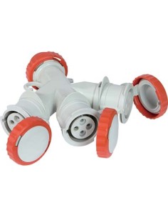 ADATTATORE MULTIPLO SPINA ROSSA - PRESA ROSSA FME 3P+T 16A IP44