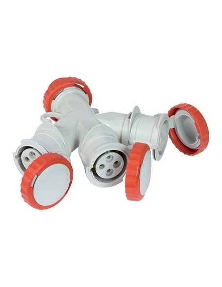 ADATTATORE MULTIPLO SPINA ROSSA - PRESA ROSSA FME 3P+T 16A IP44