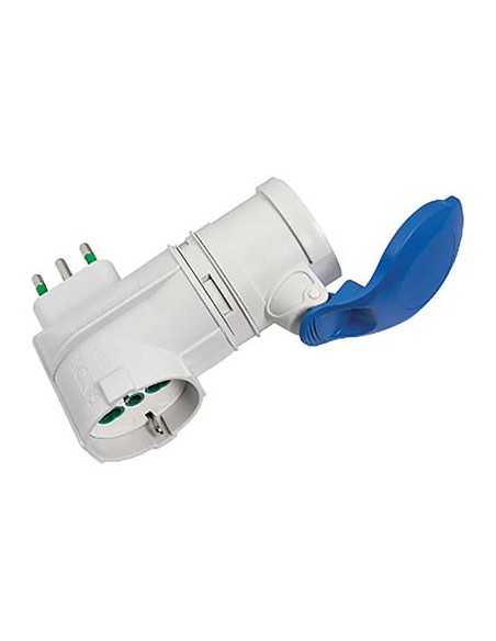 ADATTATORE 16A-PRESA BLU+16A BIPASSO+SCHUKO FME 2P+T 16A IP44
