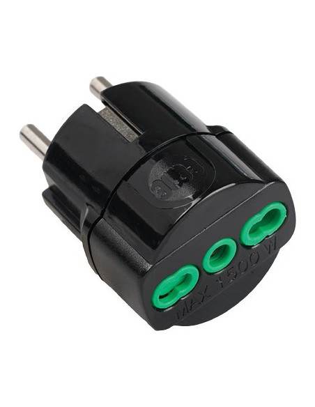 ADATTATORE SCHUKO-16A BIPASSO FME NERO 2P+T