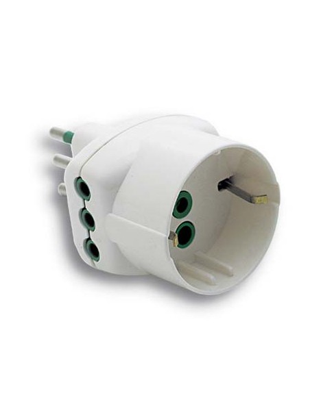 ADATTATORE TRIPLO 10A-10A+SCHUKO FME BIANCO 2P+T
