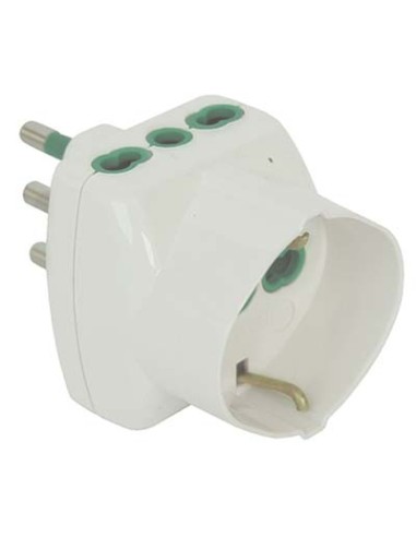 ADATTATORE TRIPLO 16A-16A+SCHUKO FME BIANCO 2P+T