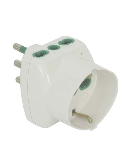 ADATTATORE TRIPLO 16A-16A+SCHUKO FME BIANCO 2P+T
