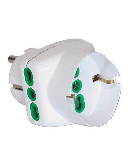 ADATTATORE TRIPLO SCHUKO-16A+SCHUKO FME BIANCO 2P+T