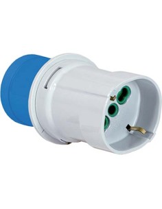 ADATTATORE SPINA BLU-SCHUKO FME 2P+T 16A IP44
