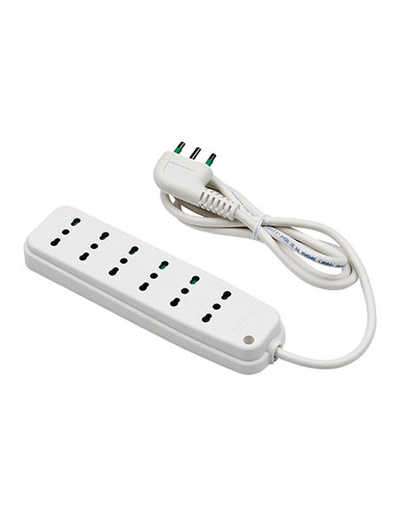 MULTIPRESA BIPASSO RETAIL FME BIANCO POSTI 6 2P+T 16A N°XMMQ 3X1,0 MT 1,5