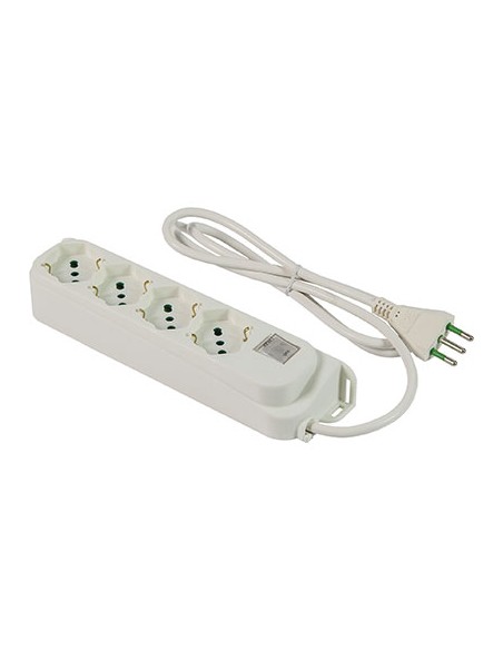 MULTIPRESA BIPASSO SCHUKO + TERMICO RETAIL FME BIANCO POSTI 4 2P+T 16A N°XMMQ 3X1,0 MT 1,5