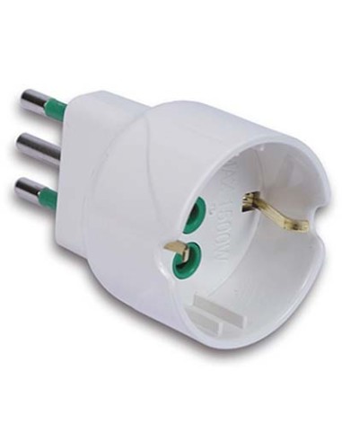 ADATTATORE SCHUKO GARANTI BIANCO 2P+T 10A