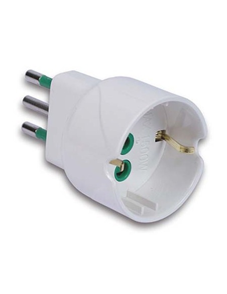 ADATTATORE SCHUKO GARANTI BIANCO 2P+T 10A