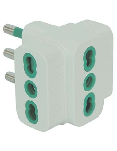 ADATTATORE TRIPLO 16A-16A GARANTI BIANCO 2P+T