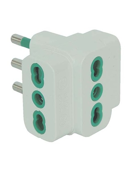 ADATTATORE TRIPLO 16A-16A GARANTI BIANCO 2P+T