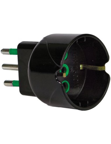 ADATTATORE SCHUKO GARANTI NERO 2P+T 10A