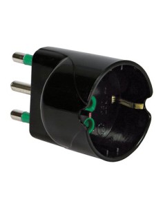 ADATTATORE SCHUKO GARANTI NERO 2P+T 16A