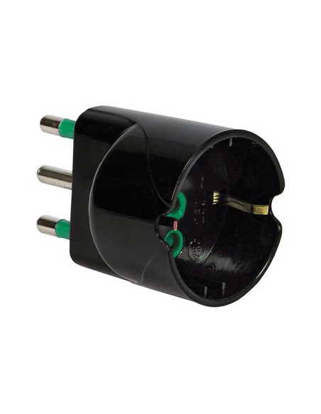 ADATTATORE SCHUKO GARANTI NERO 2P+T 16A