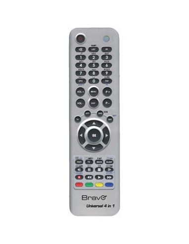 TELECOMANDO UNIVERSALE 4 IN 1 BRAVO TV + DTT + DVD + SKY MEMORIA BANCHI 4