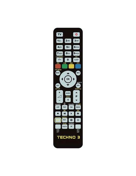 TELECOMANDO PROGRAMMABILE TECHNO 3 BRAVO TV + VCR + DVD + DTT + SKY SAT BANCHI 3