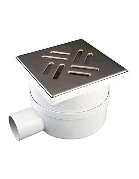 CHIUSINO SIFONATO TELESCOPICO LATERALE PLASTICA ACCIAIO CM 15,0X15,0 H.CM 7/11 MM 50