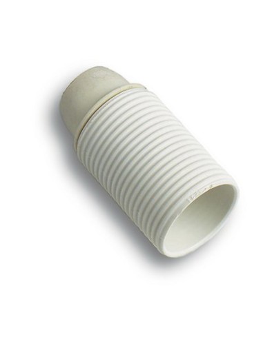 PORTALAMPADA CAMICIA FILETTATA BAKELITE BIANCO E27 M10X1