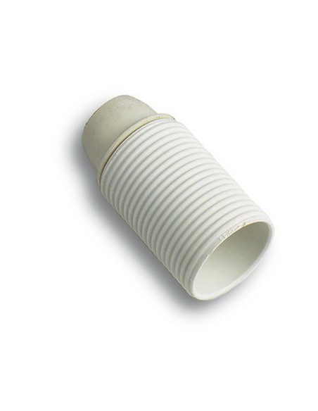 PORTALAMPADA CAMICIA FILETTATA BAKELITE BIANCO E27 M10X1