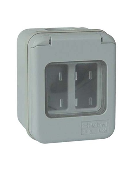 INVOLUCRO A PARETE + PORTELLA IP44 MARLANVIL POSTI 2 MM 66X82 H.MM 57 X VENUS