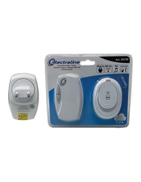 CAMPANELLO + PULSANTE ESTERNO ELECTRALINE RICEVITORE VOLT 220 PULSANTE 1XA23 INCLUSA