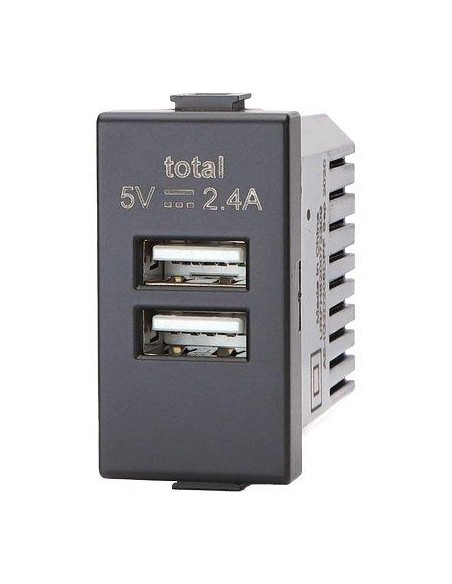 PRESA USB ABM NERO 2 PRESE USB VOLT 5 A 2.4
