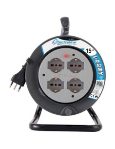 AVVOLGICAVO BRICOLAGE ELECTRALINE 2P+T 16A BIPASSO SCHUKO X4 N°XMMQ 3X1,5 MT 15