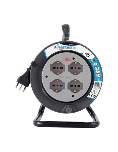 AVVOLGICAVO BRICOLAGE ELECTRALINE 2P+T 16A BIPASSO SCHUKO X4 N°XMMQ 3X1,5 MT 15
