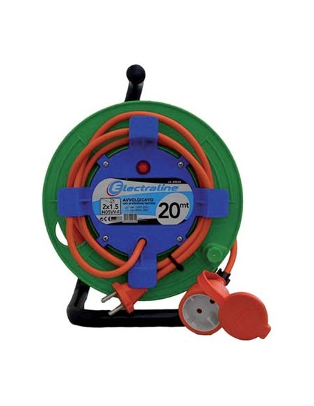 AVVOLGICAVO GARDEN ELECTRALINE ARANCIO 2P+T 16A + SCHUKO N°XMMQ 2X1,5 MT 20