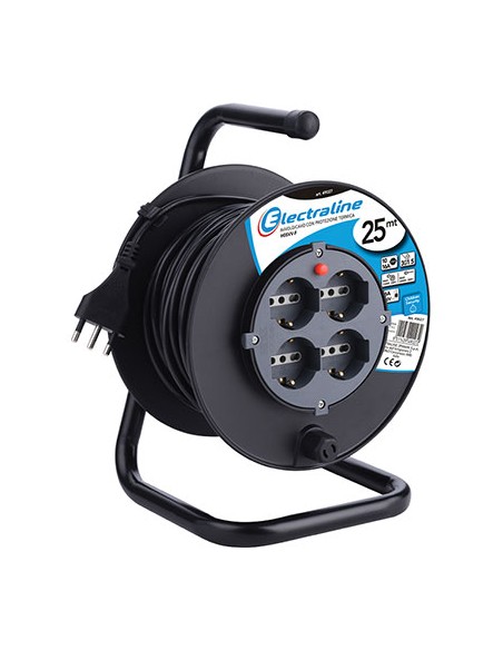 AVVOLGICAVO BRICOLAGE 49027 ELECTRALINE 2P+T 16A BIPASSO SCHUKO X4 N°XMMQ 3X1,5 MT 25