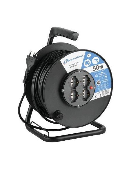 AVVOLGICAVO BRICOLAGE 49028 ELECTRALINE 2P+T 16A BIPASSO SCHUKO X4 N°XMMQ 3X1,5 MT 50