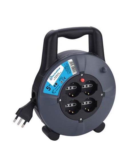 AVVOLGICAVO DOMESTICO ELECTRALINE 2P+T 16A BIPASSO SCHUKO X4 N°XMMQ 3X1,5 MT  5
