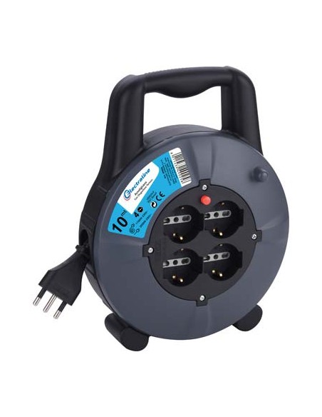 AVVOLGICAVO DOMESTICO ELECTRALINE 2P+T 16A BIPASSO SCHUKO X4 N°XMMQ 3X1,5 MT 10