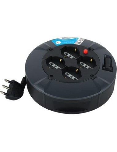 AVVOLGICAVO DOMESTICO ELECTRALINE 2P+T 16A BIPASSO SCHUKO X4 N°XMMQ 3X1,0 MT  4
