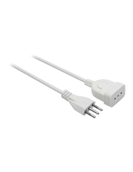 PROLUNGA LINEARE BIANCO 2P+T 10A N°XMMQ 3X0,75 MT 5