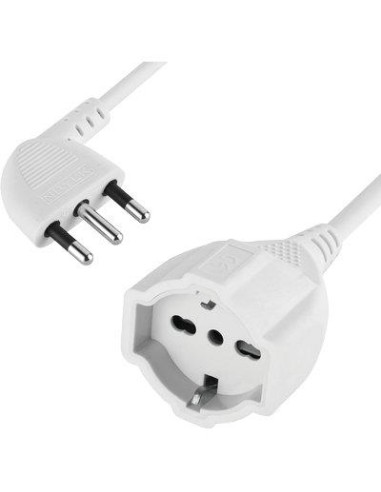 PROLUNGA LINEARE 461 ELECTRALINE BIANCO 2P+T 16A BIPASSO SCHUKO N°XMMQ 3X1.5 MT 5