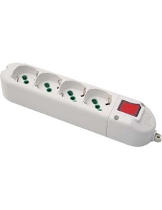 MULTIPRESA - CAVO BIPASSO + SCHUKO + INT.LUM FME BIANCO POSTI 4 2P+T 16A