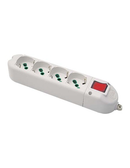MULTIPRESA - CAVO BIPASSO + SCHUKO + INT.LUM FME BIANCO POSTI 4 2P+T 16A