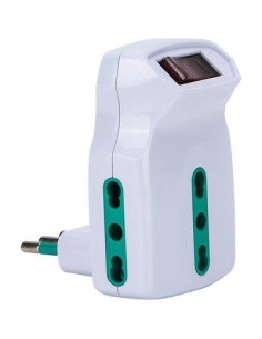 ADATTATORE TRIPLO 10A-10/16A FME BIANCO 2P+T + INTERRUTTORE TERMICO
