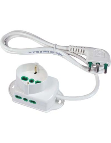MULTIPRESA BIPASSO + SCHUKO FME BIANCO POSTI 3 2P+T 16A N°XMMQ 3X1,0 MT 1,5