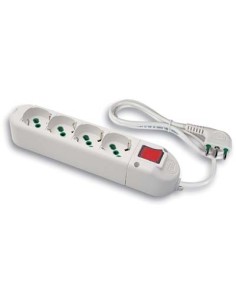 MULTIPRESA BIPASSO SCHUKO + INT.LUM FME BIANCO POSTI 4 2P+T 16A N°XMMQ 3X1,0 MT 1,5