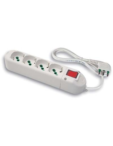 MULTIPRESA BIPASSO SCHUKO + INT.LUM FME BIANCO POSTI 4 2P+T 16A N°XMMQ 3X1,0 MT 1,5