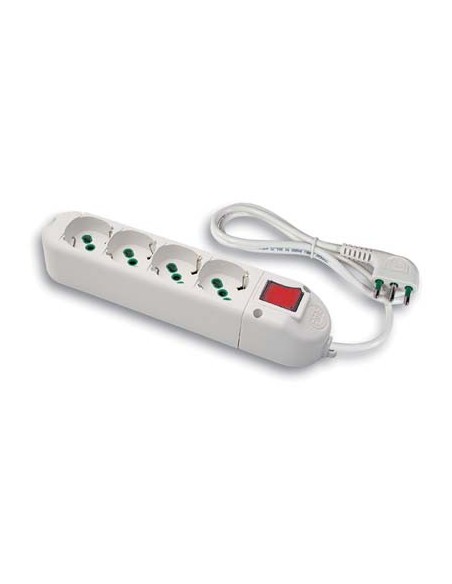 MULTIPRESA BIPASSO SCHUKO + INT.LUM FME BIANCO POSTI 4 2P+T 16A N°XMMQ 3X1,0 MT 1,5