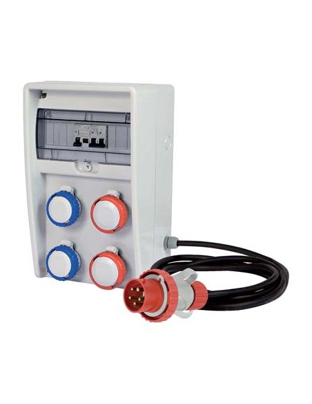 QUADRO DISTRIBUZIONE ROSSO/BLU ULISSE FME PRESE CEE BLU X2+CEE ROSSA X2 MM 204X403 H.MM 177