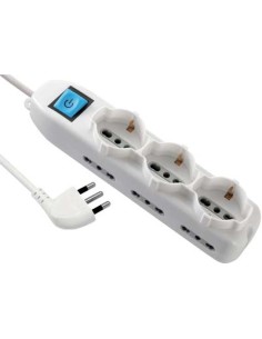 MULTIPRESA BIPASSO + SCHUKO + INT.LUM ELECTRALINE BIANCO POSTI 9 2P+T 16A N°XMMQ 3X1,5 MT 1,5