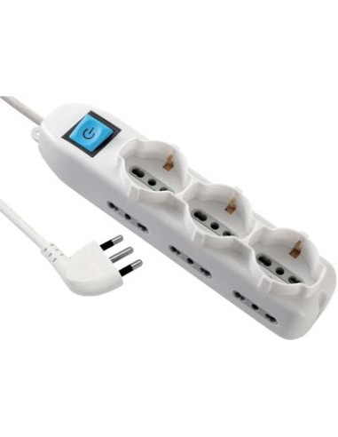 MULTIPRESA BIPASSO + SCHUKO + INT.LUM ELECTRALINE BIANCO POSTI 9 2P+T 16A N°XMMQ 3X1,5 MT 1,5