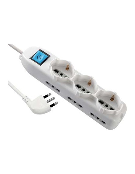 MULTIPRESA BIPASSO + SCHUKO + INT.LUM ELECTRALINE BIANCO POSTI 9 2P+T 16A N°XMMQ 3X1,5 MT 1,5
