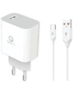 CARICABATTERIA SMARTPHONE RAPIDO LS-N LOSTECH TYPE-C  BIANCO VOLT 220 + CAVO CM 100