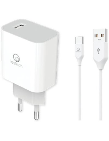 CARICABATTERIA SMARTPHONE RAPIDO LS-N LOSTECH TYPE-C  BIANCO VOLT 220 + CAVO CM 100